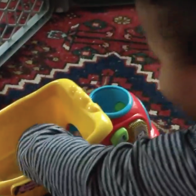 Infant explores rolling
