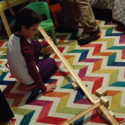 7-year-old and family balls and ramps