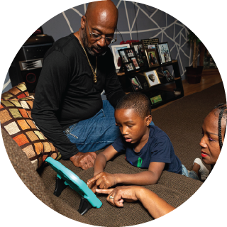 A child working with a pipe