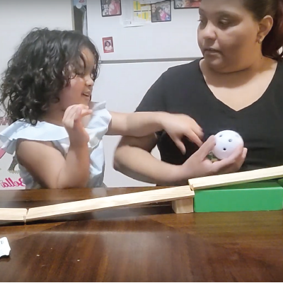 Playing with balls and ramps at home